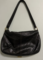 Lauren Ralph Lauren Black Leather Satchel Bag - Equestrian Themed