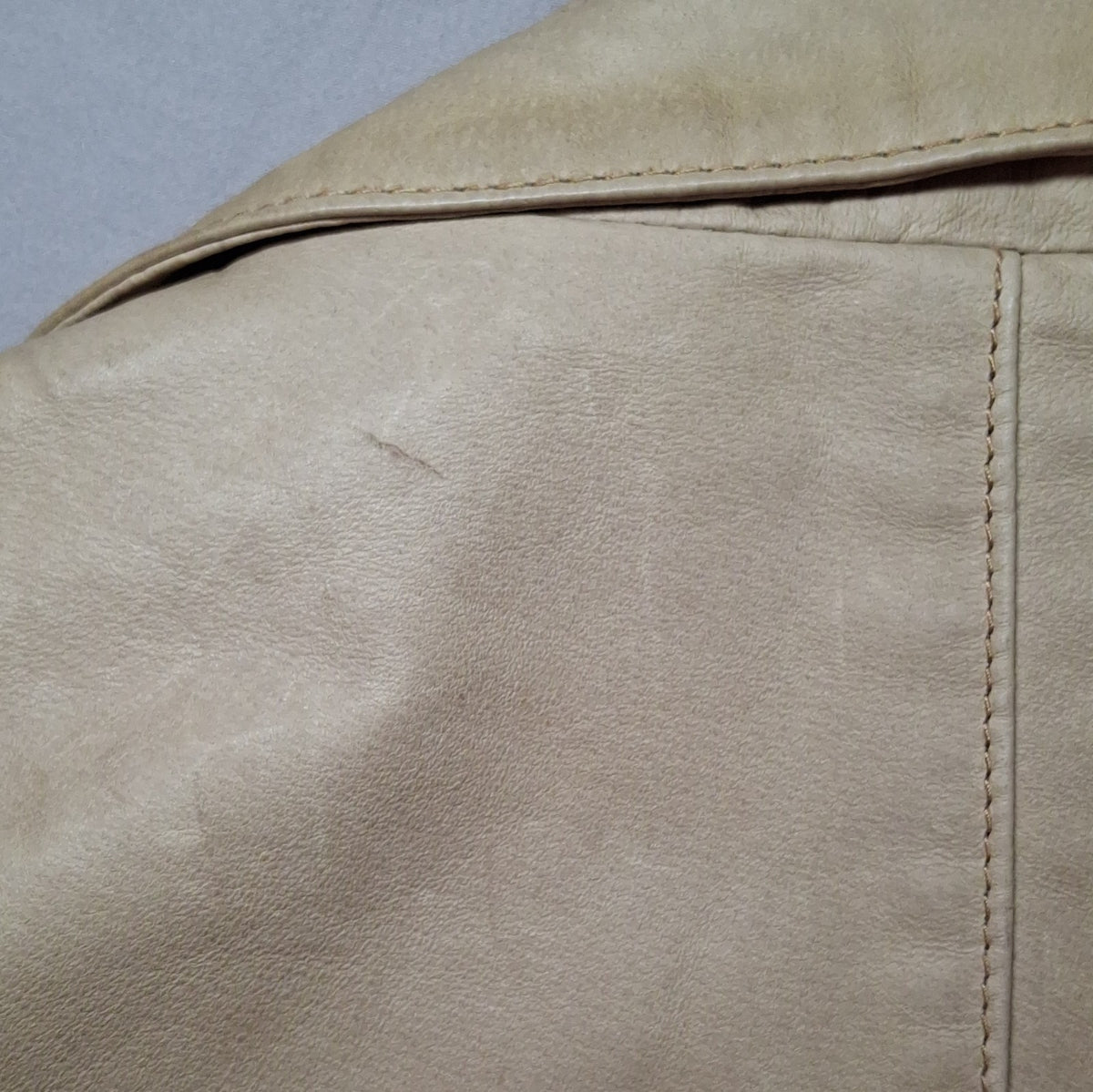 Wilsons Leather Maxima Beige Belted Short Leather Jacket