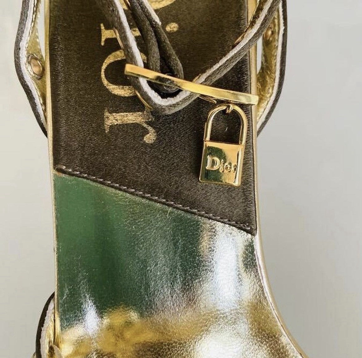 Dior Vintage S/S 2003 Galliano Victim Collection Lock & Key Wedge Heels
