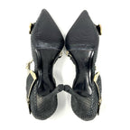 Christian Dior Galliano-Era CD Logo Buckle Heels, Black & Gold