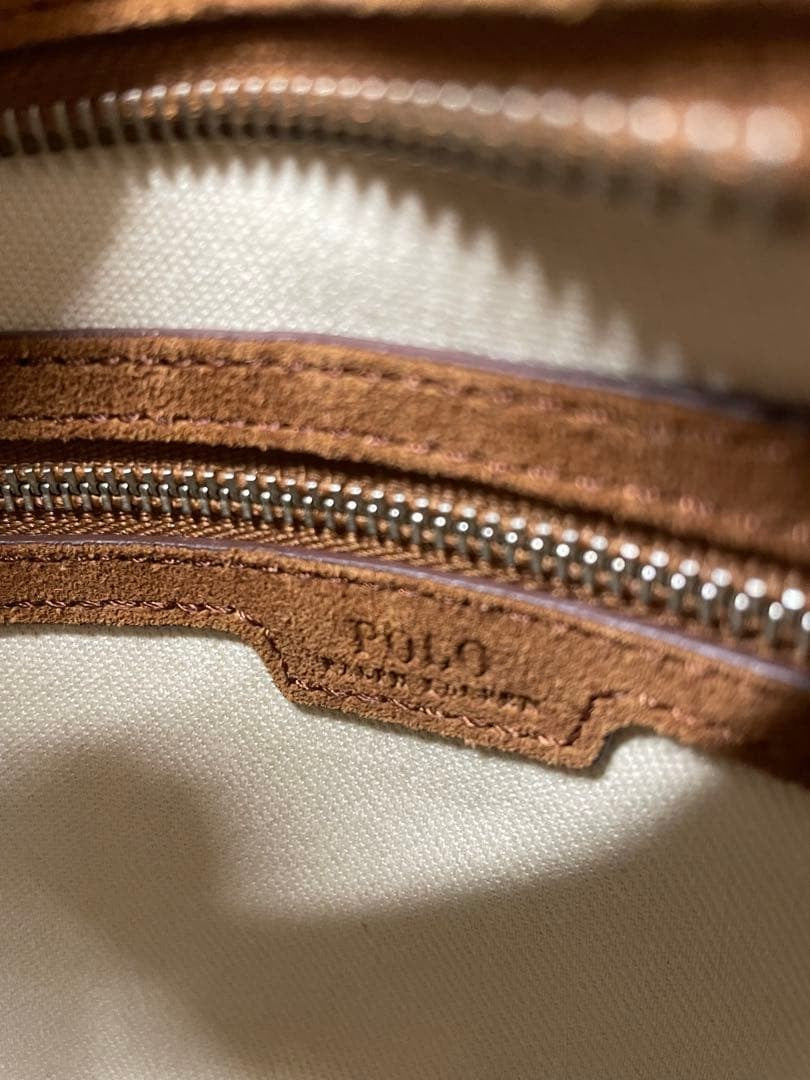 Polo Ralph Lauren Brown Suede Embroidered Tote Bag