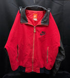 Nike Air Varsity Jacket, Red & Black Wool and Leather